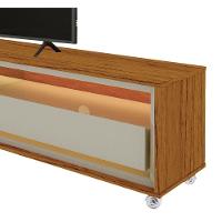 Rack Para Tv 2.2 Com Led Requinte Naturale Com Off White - Gelius Móveis