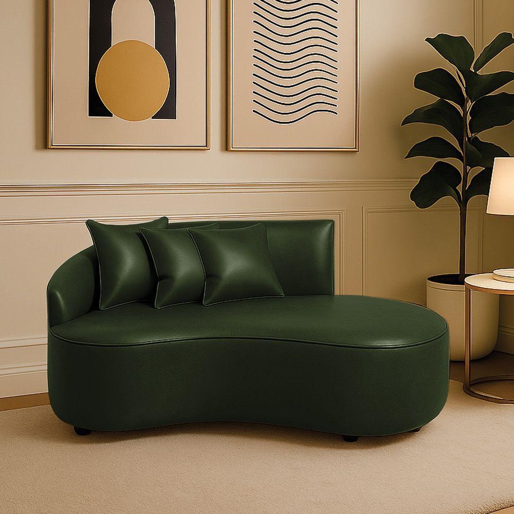 Sofá 2 Lugares Orgânico 140 Cm Morgan Sintético Pu D03 - D'rossi Verde - 1