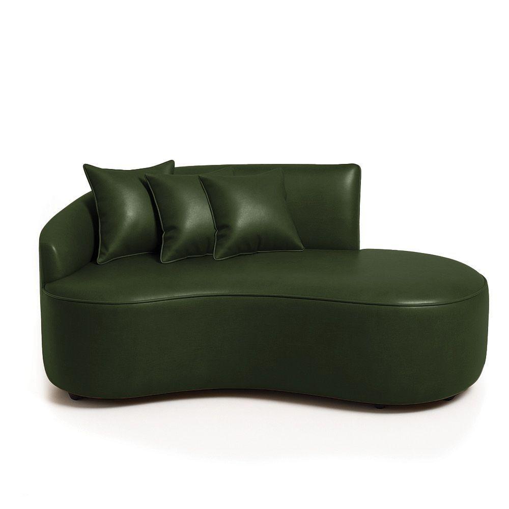 Sofá 2 Lugares Orgânico 140 Cm Morgan Sintético Pu D03 - D'rossi Verde - 5