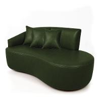 Sofá 2 Lugares Orgânico 140 Cm Morgan Sintético Pu D03 - D'rossi Verde - 2