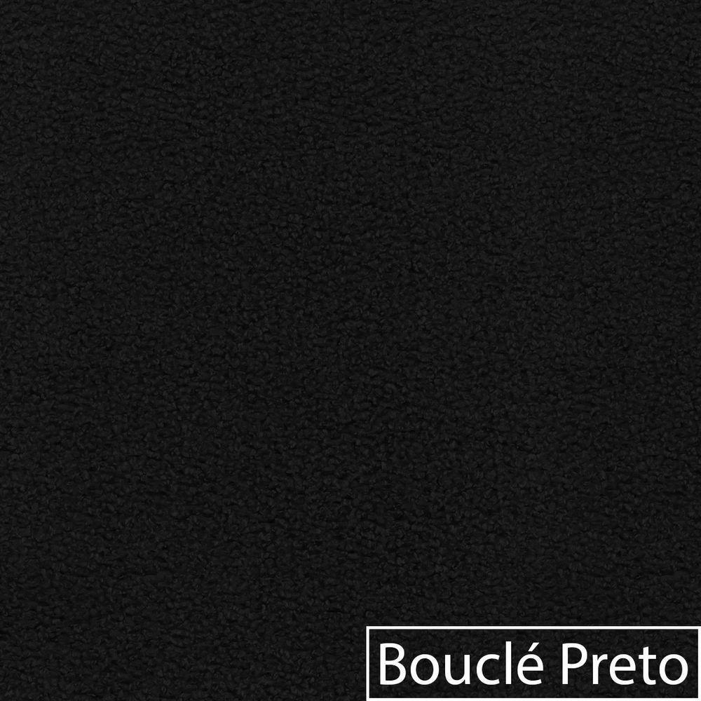 Sofá Curvo 3 Lugares Amsterdã 200cm Bouclé Cor Preto - 2
