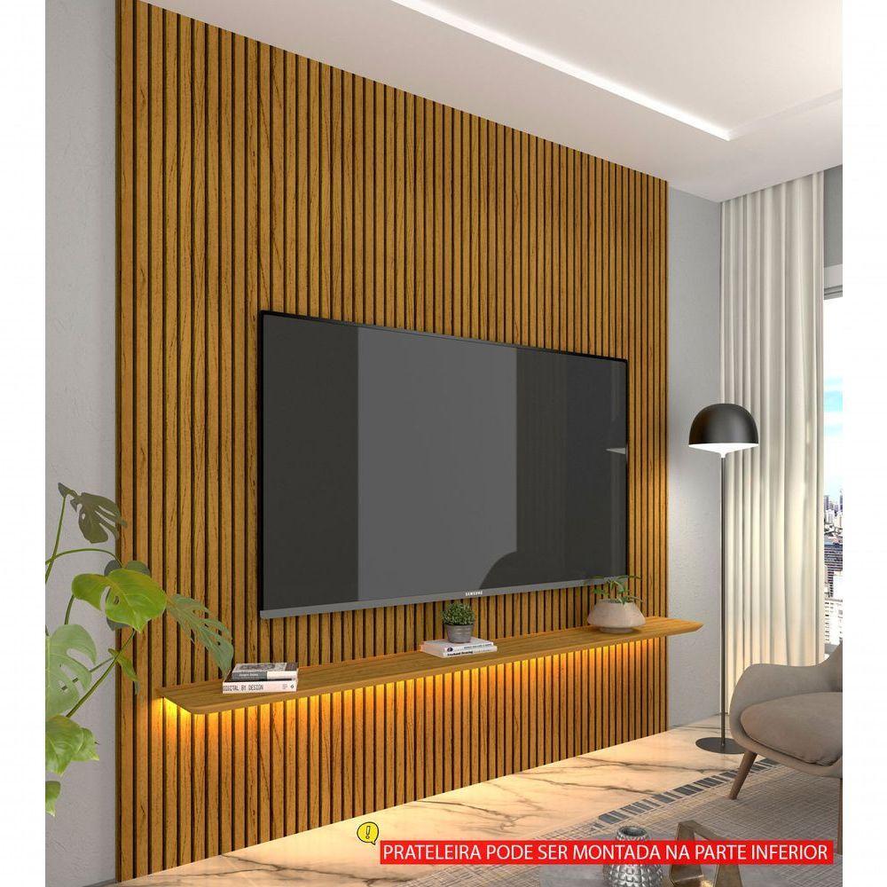 Painel Para Tv 2.2 Ripado 3d Com Led Requinte Naturale - Gelius Móveis - 5