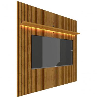 Painel Para Tv 2.2 Ripado 3d Com Led Requinte Naturale - Gelius Móveis
