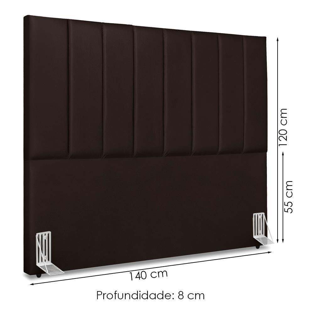 Cabeceira Casal 140 Cm Com Frame Dalia Corino Marrom Artte Marrom - 3