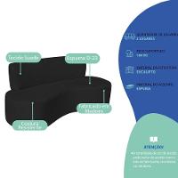 Sofá Curvo 2 Lugares Amsterdã 140cm Suede Cor Preto - 3