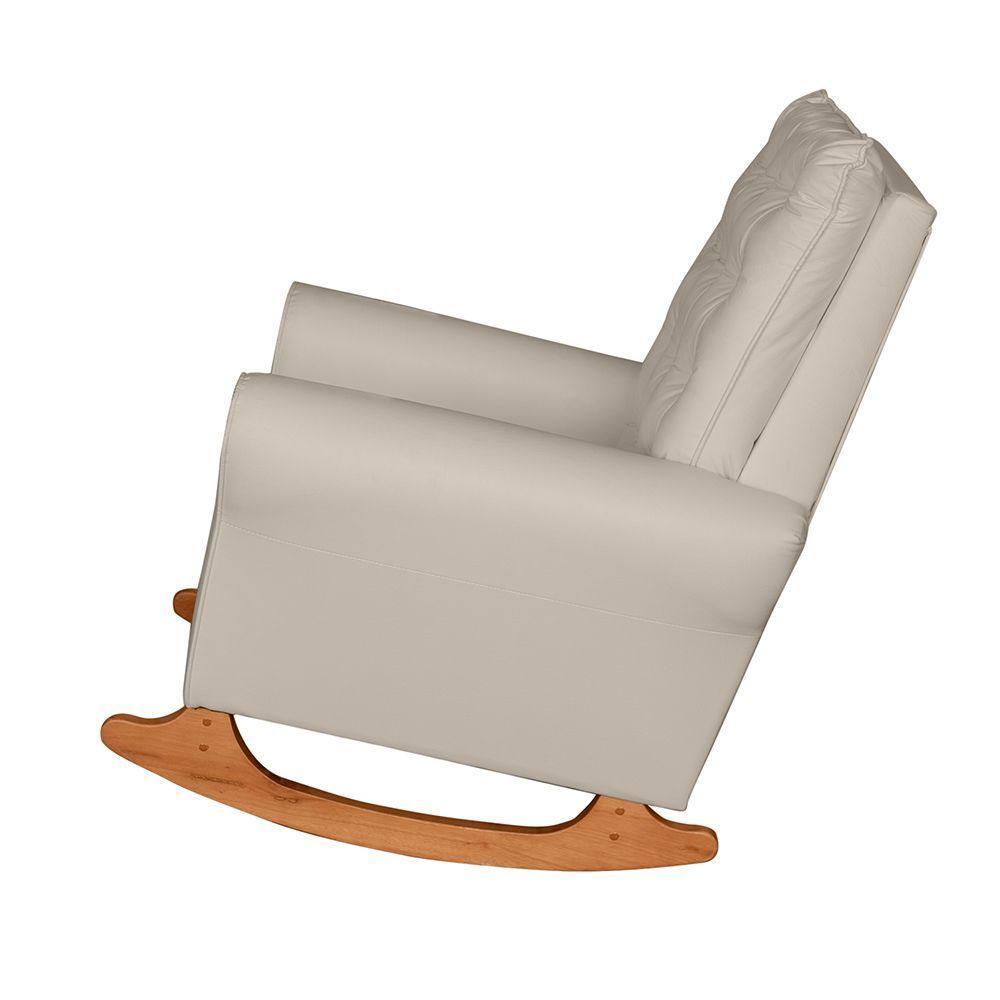 Poltrona De Amamentação E Balanço Páris C/ Puff Corino Bege - 3