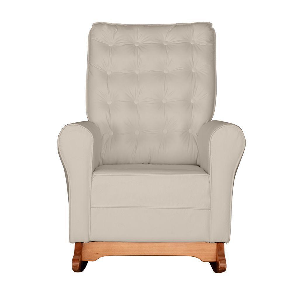 Poltrona De Amamentação E Balanço Páris C/ Puff Corino Bege - 6