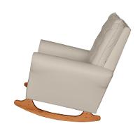 Poltrona De Amamentação E Balanço Páris C/ Puff Corino Bege - 3