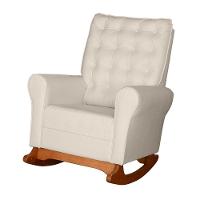 Poltrona De Amamentação E Balanço Páris C/ Puff Corino Bege - 5