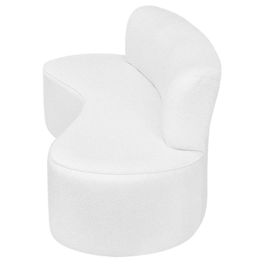 Sofá Curvo 3 Lugares Amsterdã 180cm Suede Cor Branco - 6