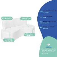 Sofá Curvo 3 Lugares Amsterdã 180cm Suede Cor Branco