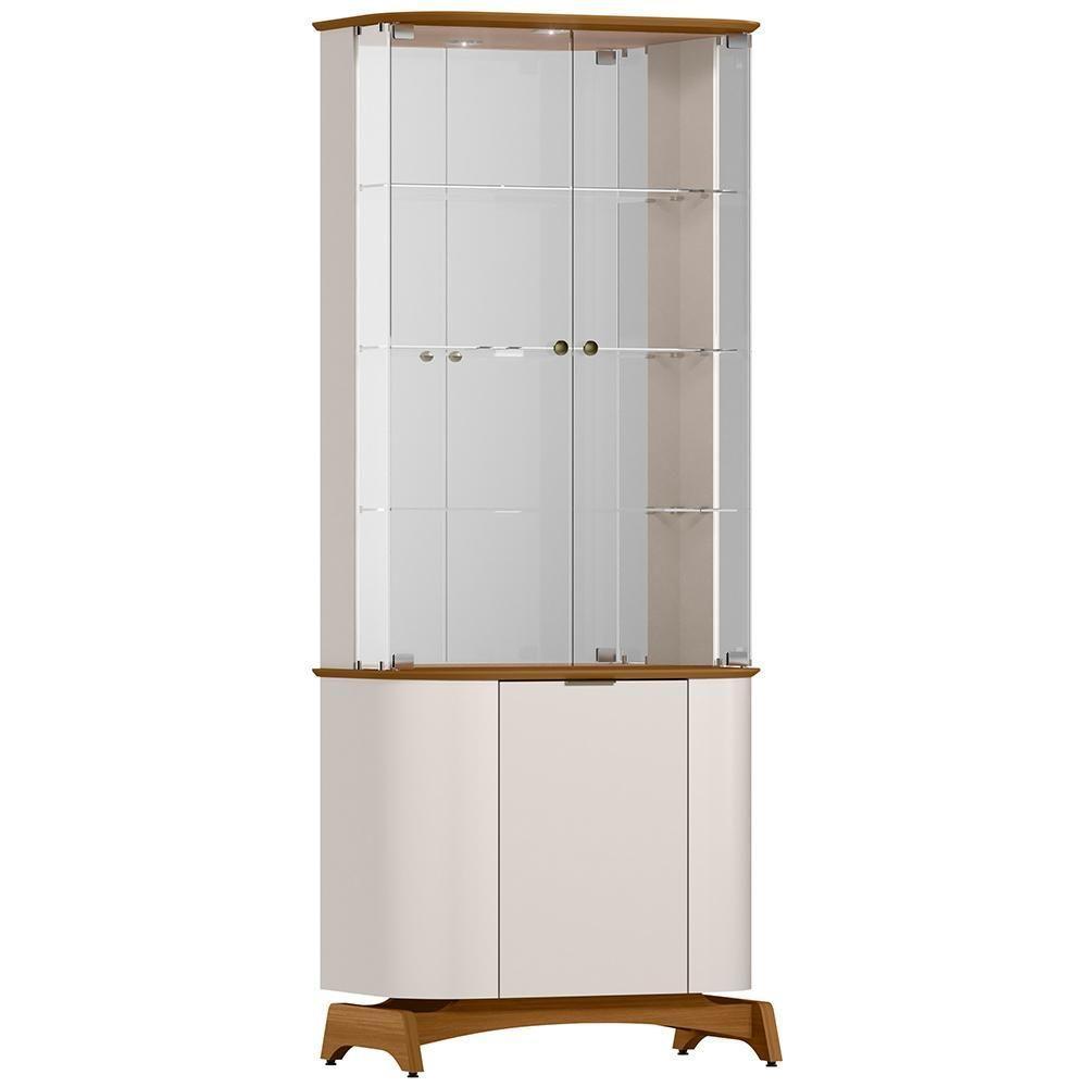 Kit Aparador Buffet Com Cristaleira Para Sala De Jantar Verbena N01 Off White Ypê - Lyam Decor - 2