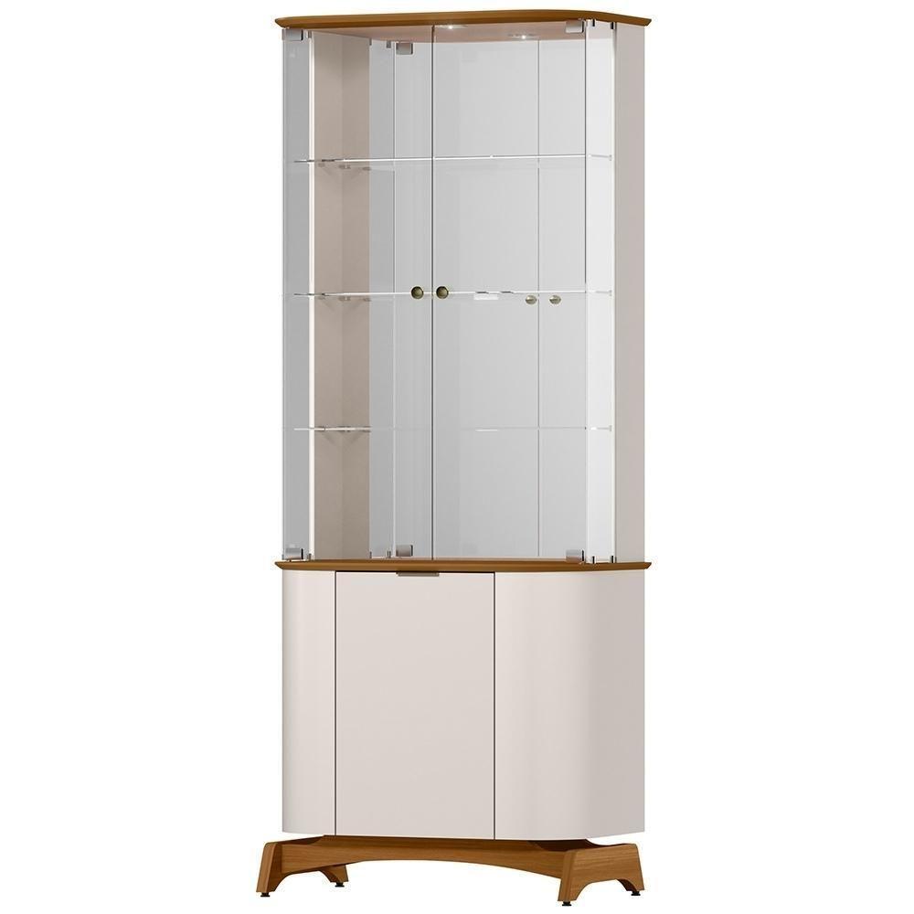 Kit Aparador Buffet Com Cristaleira Para Sala De Jantar Verbena N01 Off White Ypê - Lyam Decor - 8