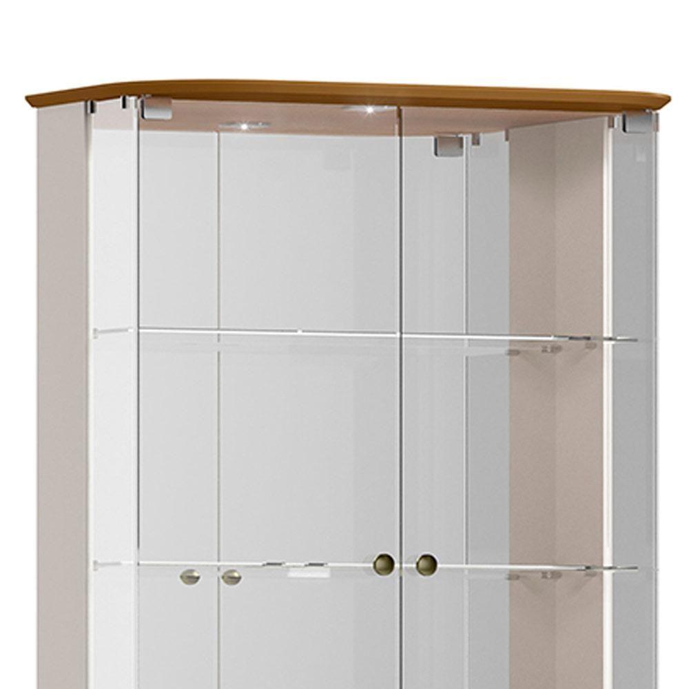 Kit Aparador Buffet Com Cristaleira Para Sala De Jantar Verbena N01 Off White Ypê - Lyam Decor - 9