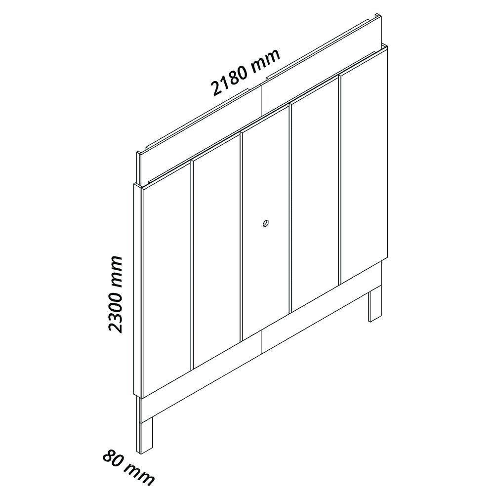 Painel Suspenso Magnifico 220 Para Tvs De Até 75 Polegadas Com Led Naturale Off White - Gelius - 6