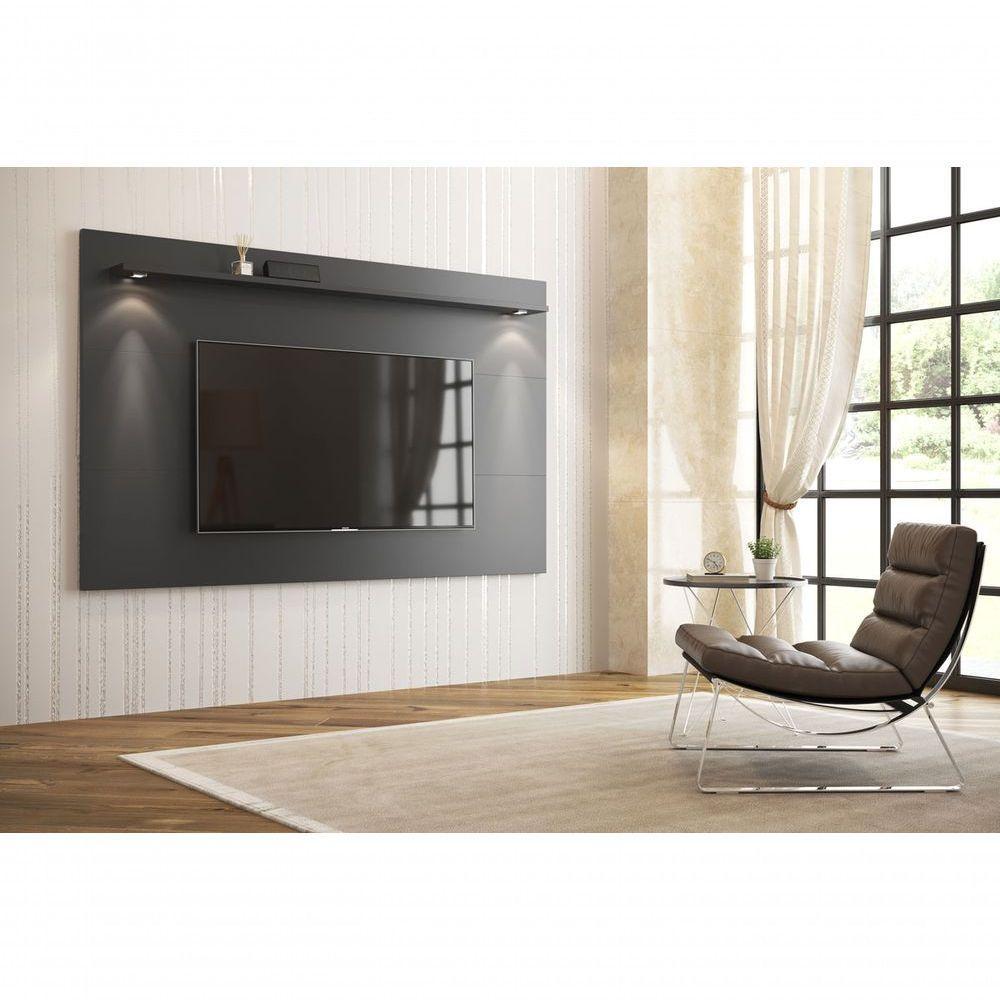 Painel Para Tv Aspen 1.8 Preto - Moveisaqui - 2