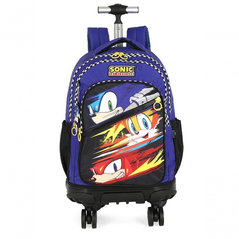 Mochila Com Rodas Sonic Azul - Unico Azul - 1