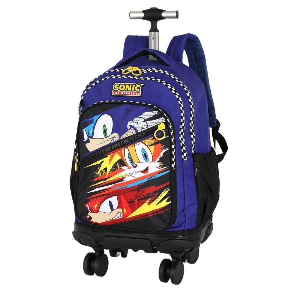 Mochila Com Rodas Sonic Azul - Unico Azul - 2