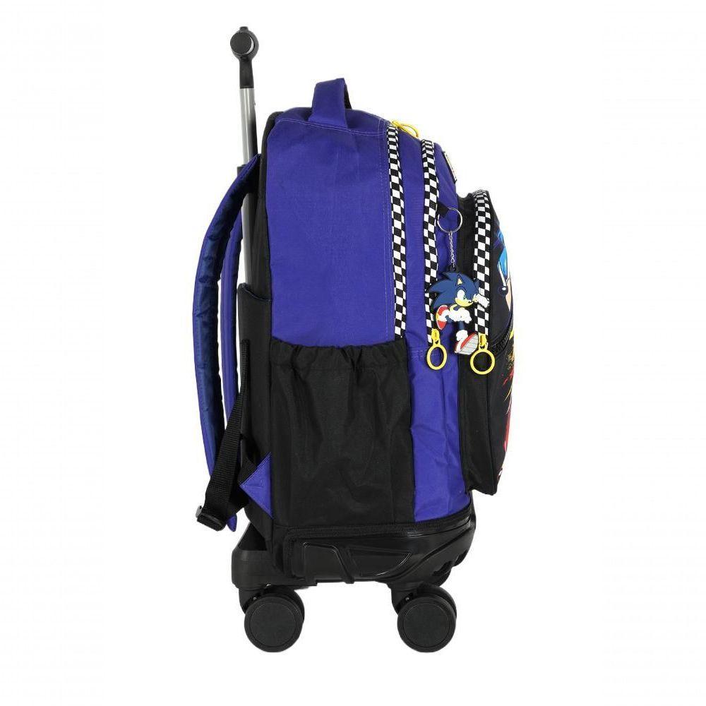 Mochila Com Rodas Sonic Azul - Unico Azul - 4
