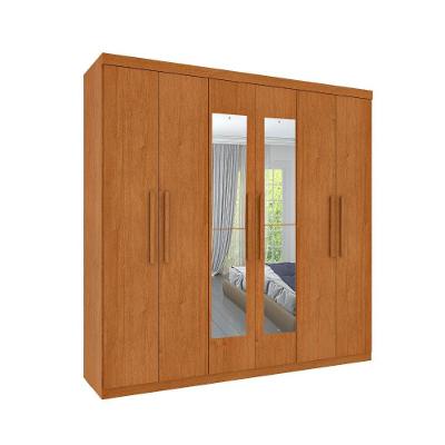 Roupeiro Lagos Com Espelho 6 Portas Tcil Cinamomo