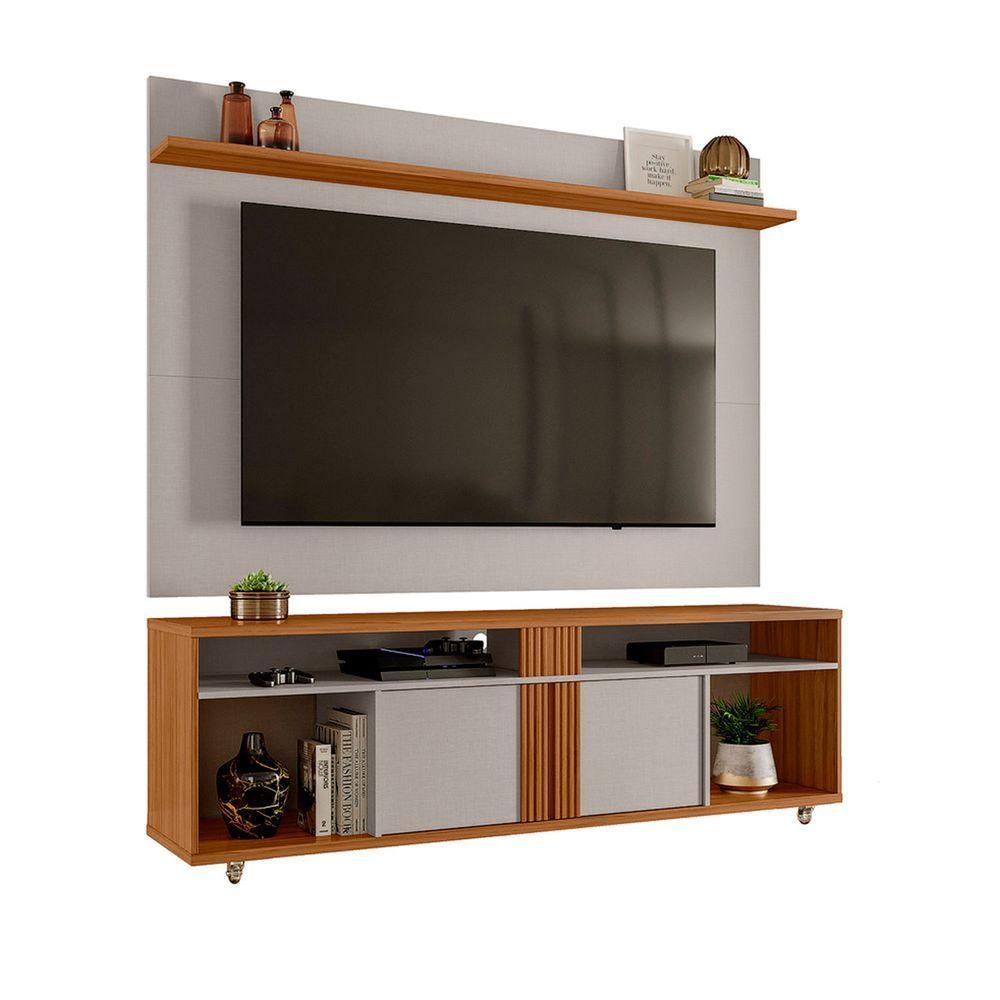 Rack Nt 1290 Com Painel Nt 1305 Off White Com Freijó - Notavel - 1