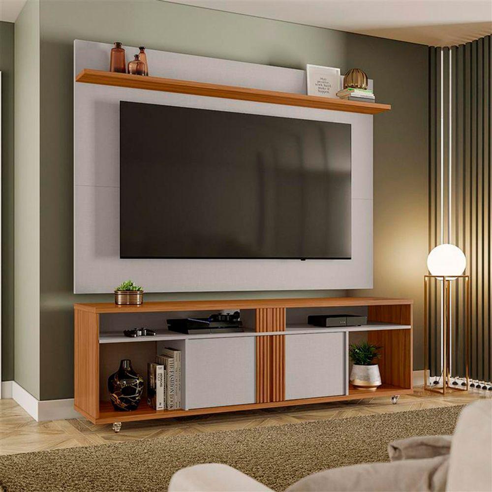 Rack Nt 1290 Com Painel Nt 1305 Off White Com Freijó - Notavel - 2