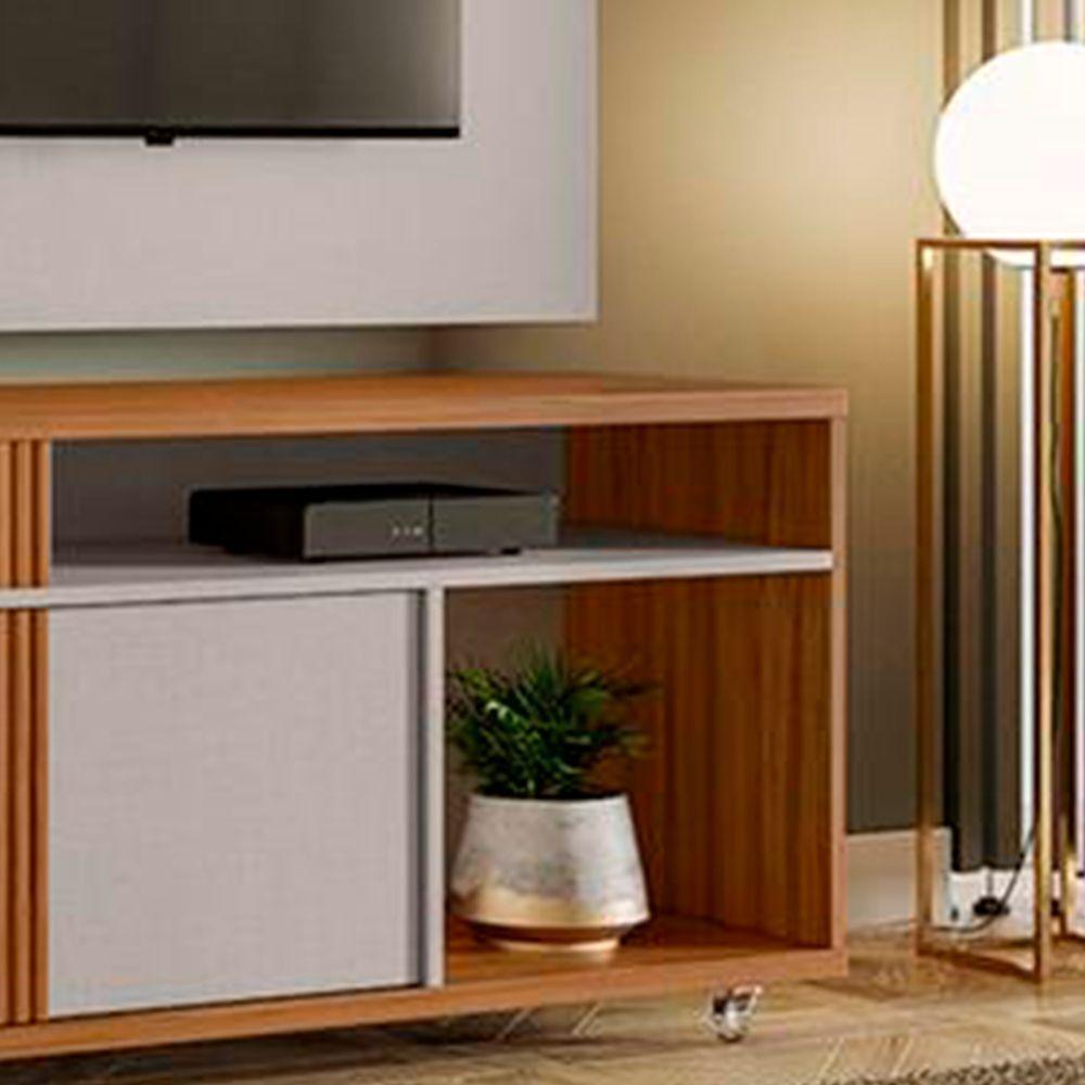 Rack Nt 1290 Com Painel Nt 1305 Off White Com Freijó - Notavel - 3