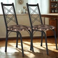 Kit 2 Cadeiras Tubular Europa 143 Preto Assento Mosaico Artef Mosaico Palha - 2