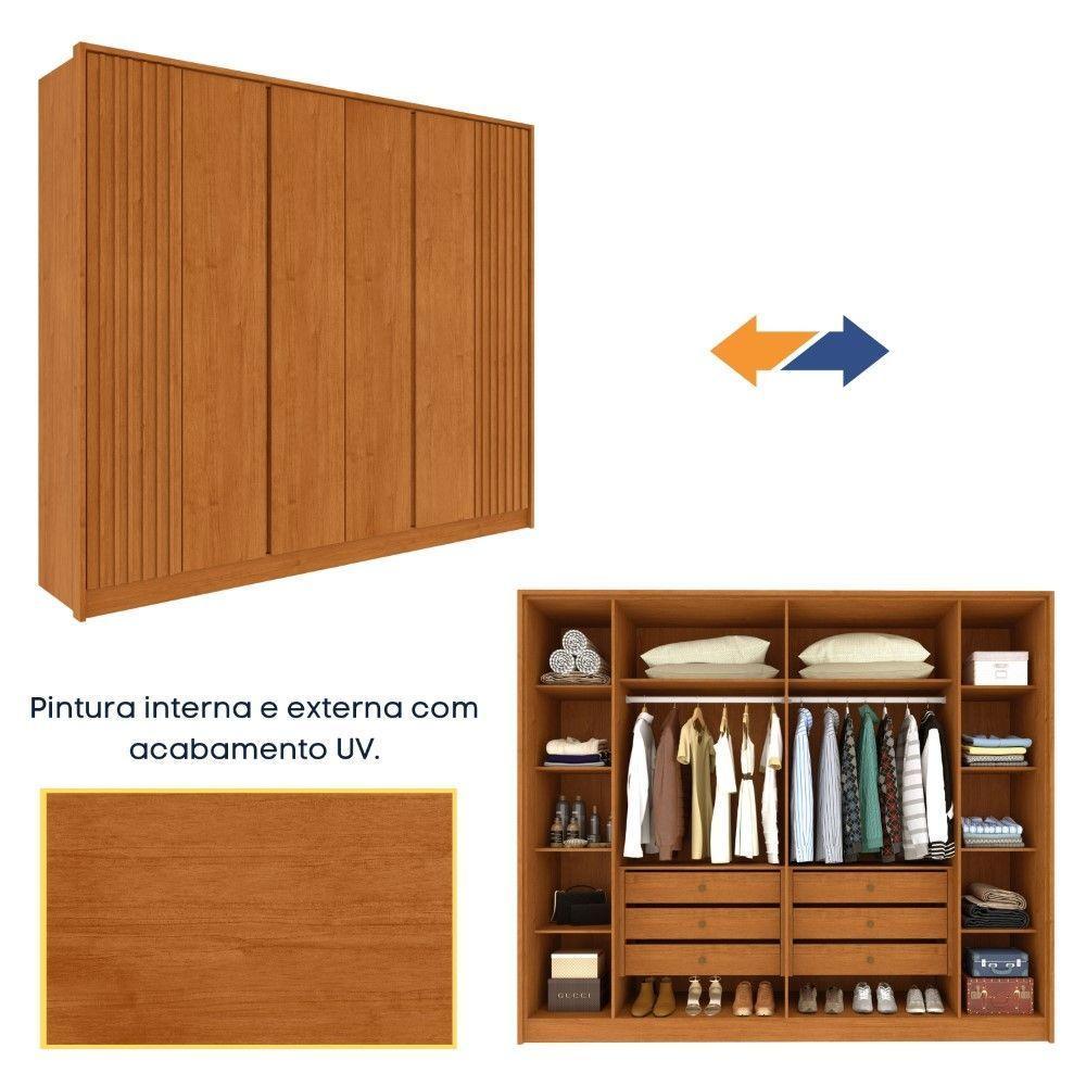 Roupeiro Barcelona Ripado 6 Portas Tcil Cinamomo - 7