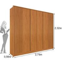 Roupeiro Barcelona Ripado 6 Portas Tcil Cinamomo - 3