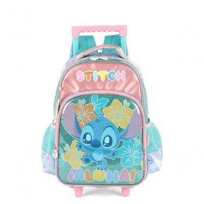 Mochila Com Rodas Stitch Turquesa - Unico Verde