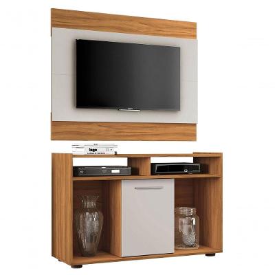 Rack Com Painel Show Freijó Com Off White - Notável