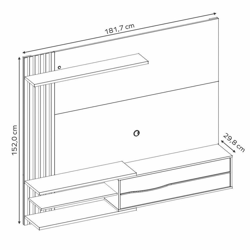 Painel Para Tv Nt1355 - Preto / Freijó - Notável - 5