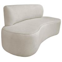 Kit Recamier Curvo Amsterdã 160cm E Poltrona Amore Luxo Linho Cor Bege - 9