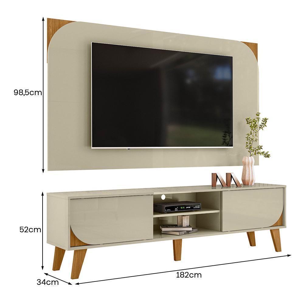 Rack Bancada Com Painel Duna Cumaru/opala Para Tv Até 65” - Madetec Cumaru/opala - 5
