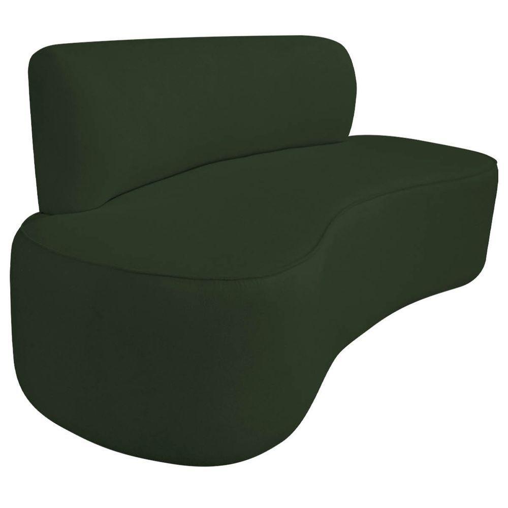 Kit Recamier Curvo Amsterdã 200cm E Poltrona Amore Luxo Linho Cor Verde - 7