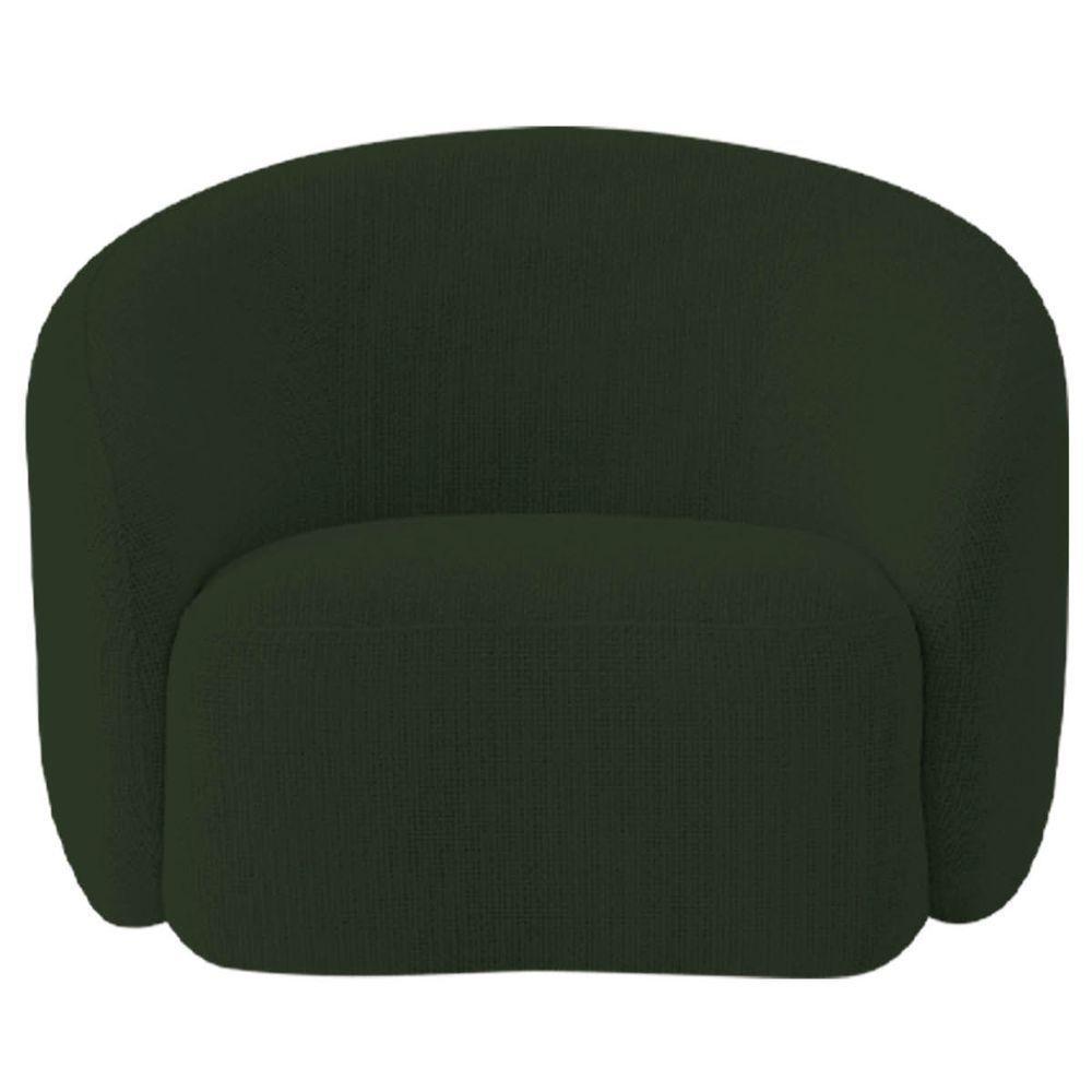 Kit Recamier Curvo Amsterdã 200cm E Poltrona Amore Luxo Linho Cor Verde - 8