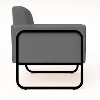 Poltrona Sala Industrial Alta Tubo Preto Kit 2 Elisa Suede Grafite D03 - D'rossi - 7