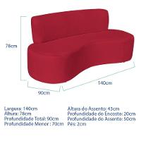 Sofá Curvo 2 Lugares Amsterdã 140cm Suede Cor Vermelho - 5