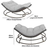 Poltrona Balanço Viena Corda Náutica Trama Original Cinza - 3
