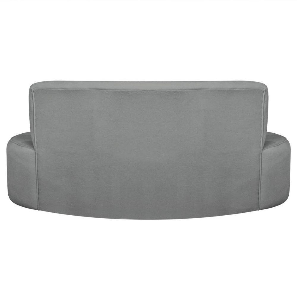 Kit Recamier Curvo Amsterdã 160cm E 2 Poltronas Amore Luxo Bouclé Cor Cinza - 9