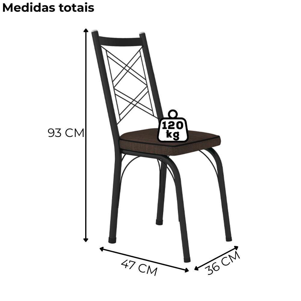 Kit 2 Cadeiras Tubular Europa 143 Preto Assento Artef Madeira Imbuia - 3