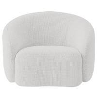 Kit Recamier Curvo Amsterdã 120cm E Poltrona Amore Luxo Bouclé Cor Branco - 10