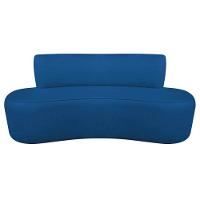 Kit Recamier Curvo Amsterdã 160cm E 2 Poltronas Amore Luxo Linho Cor Azul Royal - 8