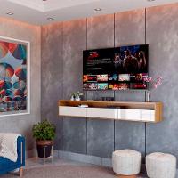 Rack Suspenso Pequeno De Parede Para Sala De Tv Ou Quarto Life 1.12 - Off White Com Freijo - Moveisaqui - 2