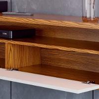 Rack Suspenso Pequeno De Parede Para Sala De Tv Ou Quarto Life 1.12 - Off White Com Freijo - Moveisaqui - 3