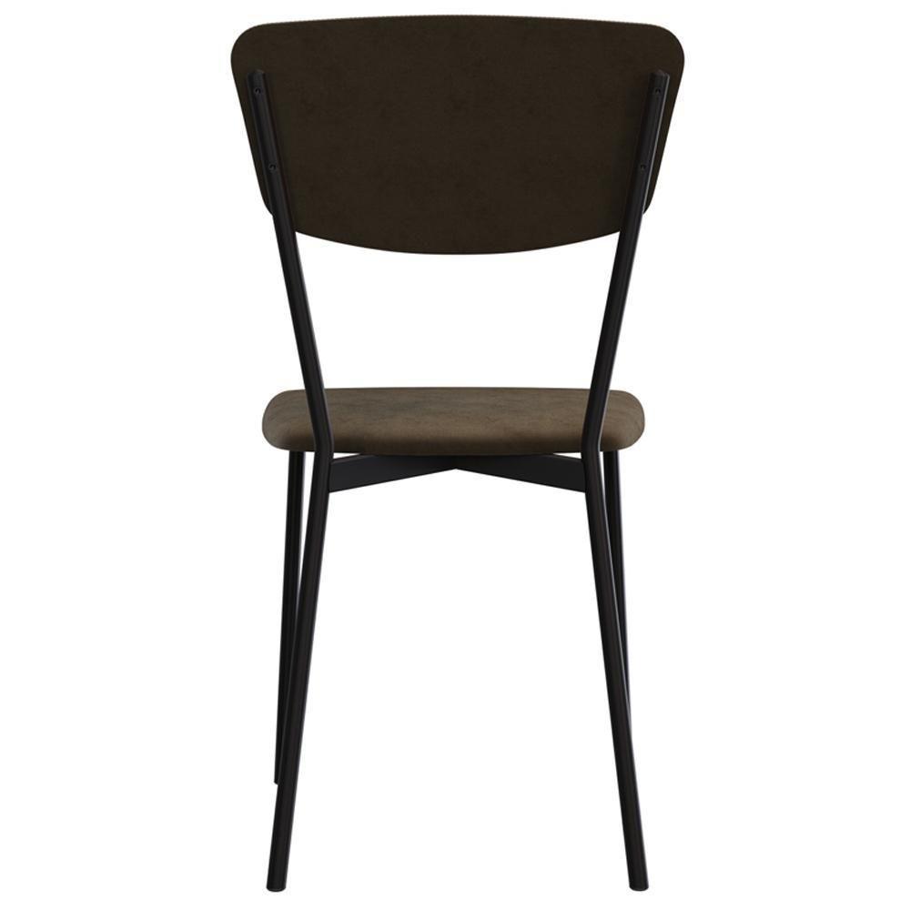 Kit 05 Cadeira Para Sala De Jantar Village Preto C01 Veludo Marrom Sand - Lyam Decor - 7