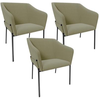 Kit 3 Cadeiras Para Sala De Jantar Estar Living Olívia L02 Bouclê Oliva - Lyam Decor