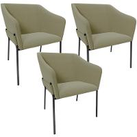Kit 3 Cadeiras Para Sala De Jantar Estar Living Olívia L02 Bouclê Oliva - Lyam Decor - 1