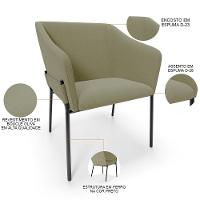 Kit 3 Cadeiras Para Sala De Jantar Estar Living Olívia L02 Bouclê Oliva - Lyam Decor